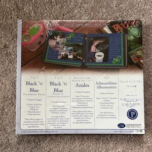 Creative Memories Blue and Black Scrapbook Pages